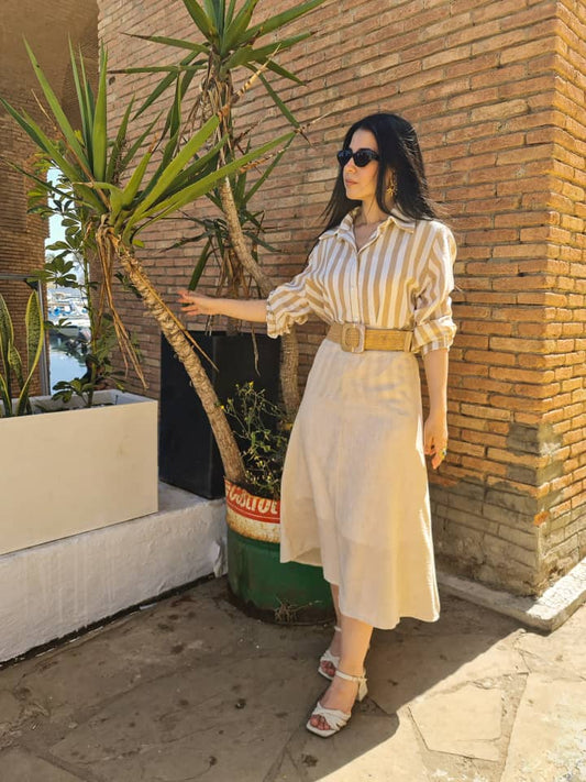 Ensemble en Lin Chemise rayée